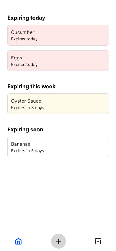 Second iteration of the home screen